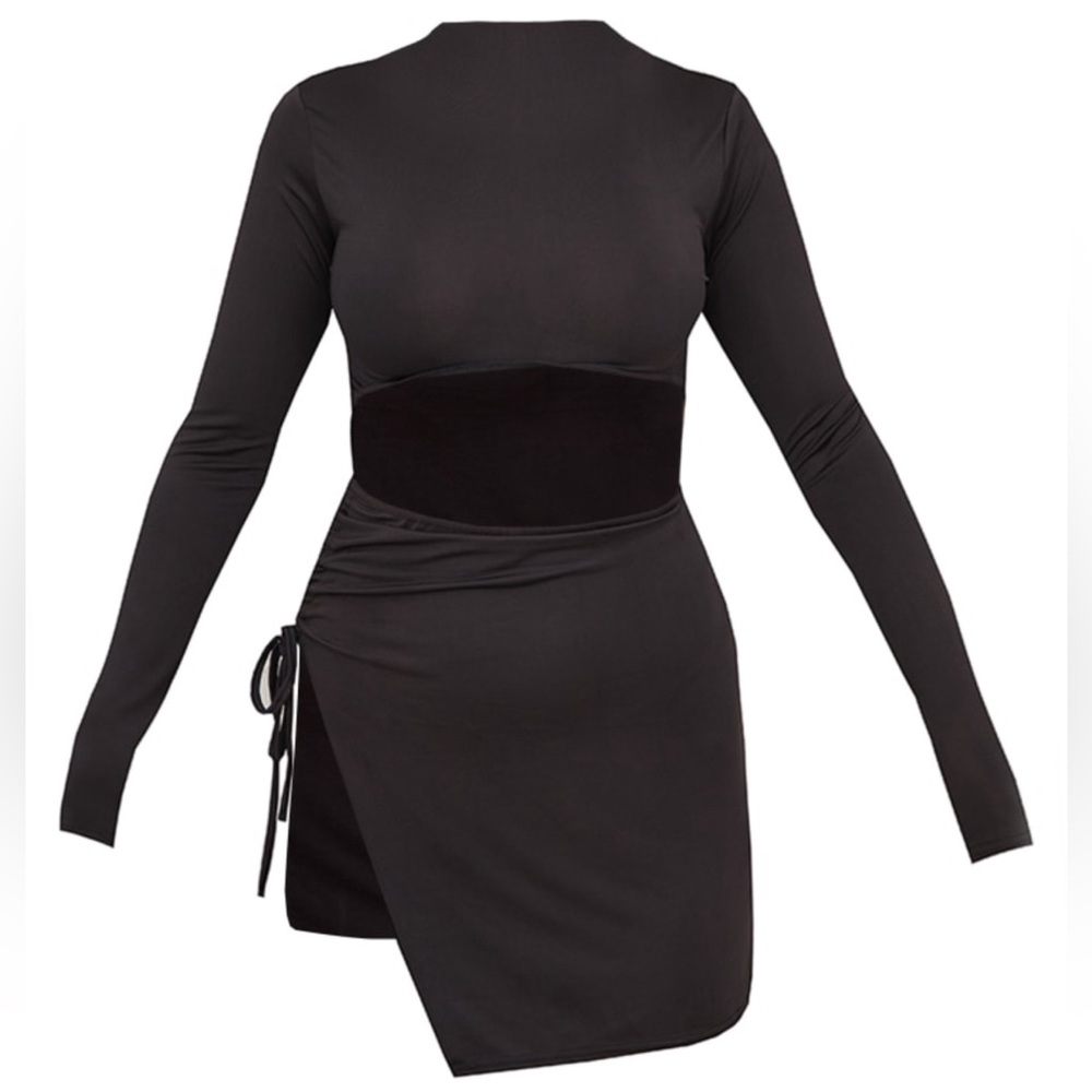 Black Long Sleeve Cut Out Bodycon Dress